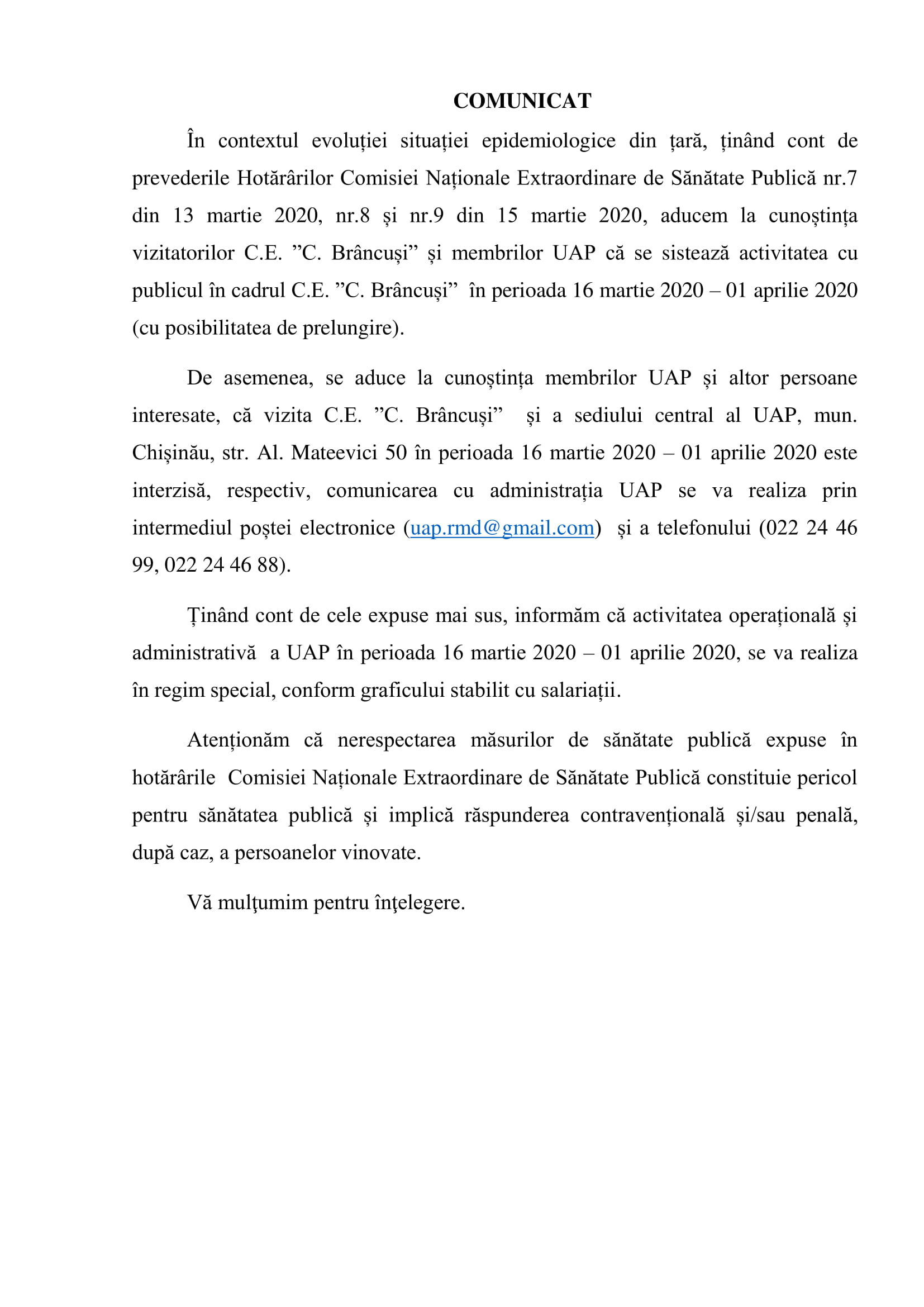 Comunicat